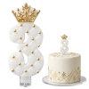 Świeczki na tort cyfra 3 świeczka biała ze złotą koroną dekoracje urodzinowe