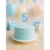 Świeczka na tort niebieska cyfra 5 świeczki urodzinowe ozdobne 1szt