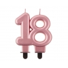 Świeczka urodzinowa cyfra 18 różowa