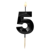 Świeczki ozdoby na tort cyfra 5 świeczka czarna diament dekoracje urodzinowe