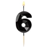 Świeczki ozdoby na tort cyfra 6 świeczka czarna diament dekoracje urodzinowe