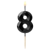 Świeczki ozdoby na tort cyfra 8 świeczka czarna diament dekoracje urodzinowe