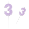 Świeczka na tort fioletowa cyfra 3 świeczki urodzinowe ozdobne 1 sztuka