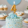 Świeczka na tort złota cyfra 4 świeczki urodzinowe ozdobne 1 sztuka