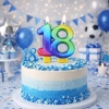 Świeczki ozdoby na tort cyfra 18 świeczka metaliczna kolorowa urodziny