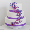 Motyle waflowe 3D do dekoracji tortu fiolet cieniowany 8 sztuk