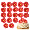 Kwiaty na tort 20 sztuk kwiat cukrowy czerwony na babeczki dekoracje urodzinowe