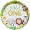 Talerzyki papierowe dekoracje urodzinowe ozdoby na stół zwierzęta zoo safari 6 sztuk