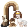Topper na tort figurki 5 sztuk zwierzęta farma tęcza dekoracje urodzinowe ozdoby