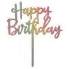 Topper na tort napis happy birthday urodziny kolorowy brokatowy ozdoby na tort