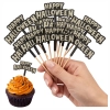 Topper na tort pikery na babeczki 12szt napis HAPPY HALLOWEEN fluorescencyjne