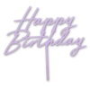 Topper ozdoby na tort napis Happy Birthday fioletowy dekoracje urodzinowe 1szt