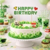 Topper ozdoby na tort napis Happy Birthday minecraft piksele dekoracje urodzinowe