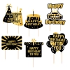Topper ozdoby na tort napis Happy Birthday tort prezent balony dekoracje urodzinowe zestaw 6 sztuk