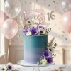 Topper na tort napis Happy Birthday różowy ozdoby dekoracje urodzinowe