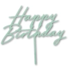 Topper ozdoby na tort napis Happy Birthday zielony dekoracje urodzinowe 1szt