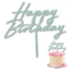 Topper ozdoby na tort napis Happy Birthday zielony dekoracje urodzinowe 1szt