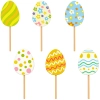 Topper na tort piker 6 sztuk pisanki jajeczka kolorowe na babeczki Wielkanoc