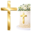 Topper na tort bok tortu krzyż złoty lustrzany ozdoby dekoracje komunijne