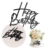 Topper na bok tortu ozdoby na tort napis Happy Birthday czarny dekoracje urodzinowe 1szt