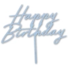 Topper ozdoby na tort napis Happy Birthday niebieski dekoracje urodzinowe 1szt