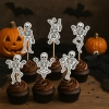 Topper piker ozdoby na tort babeczki szkielety dekoracje na halloween 6 sztuk