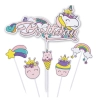 Topper na tort babeczki unicorn jednorożec happy birthday 6szt