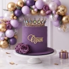 Topper na tort bok tortu BIRTHDAY Queen złoty lustrzany ozdoby dekoracje urodzinowe