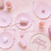 Topper ozdoby na tort napis Happy Birthday różowy dekoracje urodzinowe 1szt