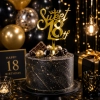 Topper na tort napis Sweet 18 złoty lustrzany ozdoby dekoracje urodzinowe