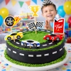 Topper na tort piker auta wyścigowe puchar meta na babeczki dekoracje urodzinowe
