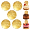 Topper na tort bok tortu 5 sztuk Happy Birthday złoty lustrzany ozdoby dekoracje urodzinowe
