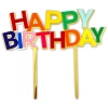 Topper ozdoby na tort kolorowy napis Happy Birthday dekoracje urodzinowe