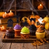Topper na tort piker 5 sztuk duszek kot rip dekoracje halloween na babeczki