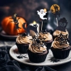 Topper na tort piker 5 sztuk duszek kot rip dekoracje halloween na babeczki