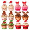 Papilotki do muffinek topper piker na babeczki 24 sztuki osłonki świąteczne Boże Narodzenie