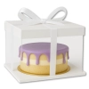 Opakowanie pudełko karton na tort ciasto chrzest wesele z okienkiem z wstążką 25x25x15cm 1szt