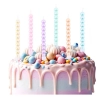 Świeczki na tort kolorowe pastelowe perły świeczka urodzinowa ozdobna 6szt