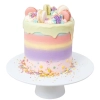 Topper ozdoby na tort napis Happy Birthday kolorowa tęcza dekoracje urodzinowe