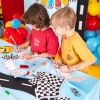 Zaproszenia na urodziny sportowe 6 sztuk + koperty meta wyścigi samochodowe