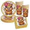 Kubeczki talerzyki jednorazowe papierowe serwetki kapibara urodziny ozdoby na stół