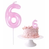 Świeczki na tort cyfra 6 różowy perła świeczka urodzinowa dekoracje na tort