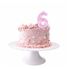 Świeczki na tort cyfra 6 różowy perła świeczka urodzinowa dekoracje na tort