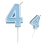 Świeczka na tort niebieska cyfra 4 świeczki urodzinowe ozdobne 1szt