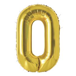 Balon foliowy urodzinowy złoty cyfra 0