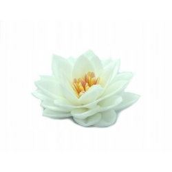 Kwiat lotosu waflowy kolor biały do dekoracji tortu 1 szt