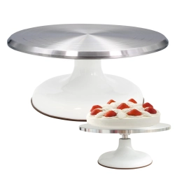 Patera obrotowa dekorator do tortu ciasta aluminiowa 30 cm dekoracje urodzinowe stabilna ciężka