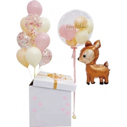 Balony dekoracja urodziny konfetti sarenka las mix