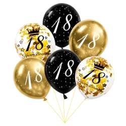 Balony na 18 urodziny dekoracje urodzinowe ozdoby balon lateksowy 6 sztuk