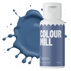 Barwnik olejowy do mas tłustych kremu czekolady niebieski denim colour mill 20ml